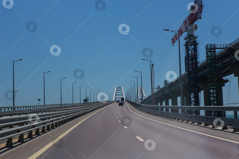 Скачать Строительство Крымского моста фотосток Ozero