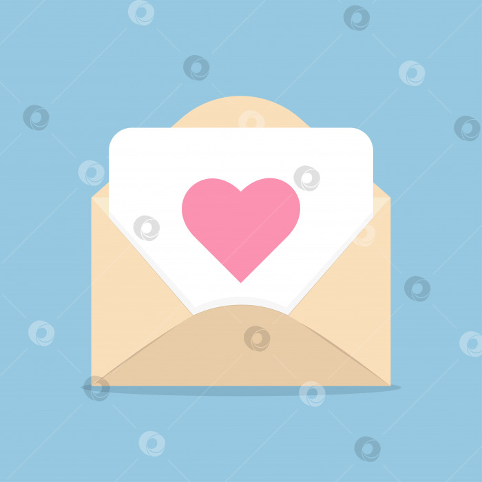 Скачать Envelope with hearts. Envelope with a letter new message or inbox with heart фотосток Ozero