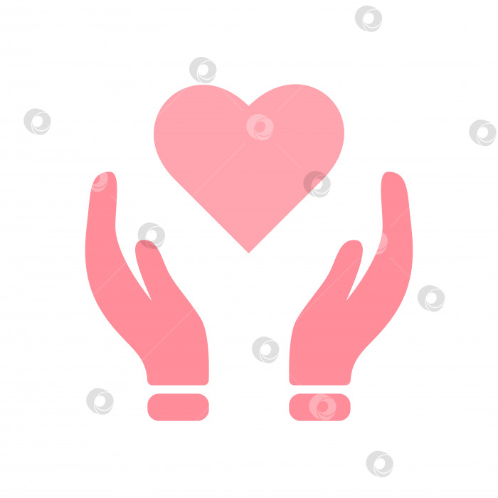 Скачать Pink heart in hand, hand holding heart фотосток Ozero