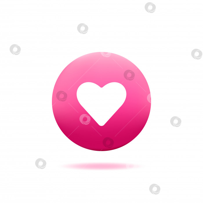 Скачать 3d like icon with heart for social media фотосток Ozero