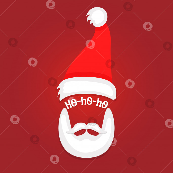 Скачать Шляпа Санта-Клауса, усы и борода фотосток Ozero