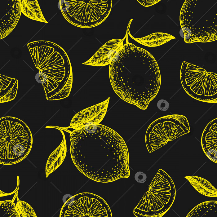 Скачать Бесшовный узор с лимонами. фотосток Ozero