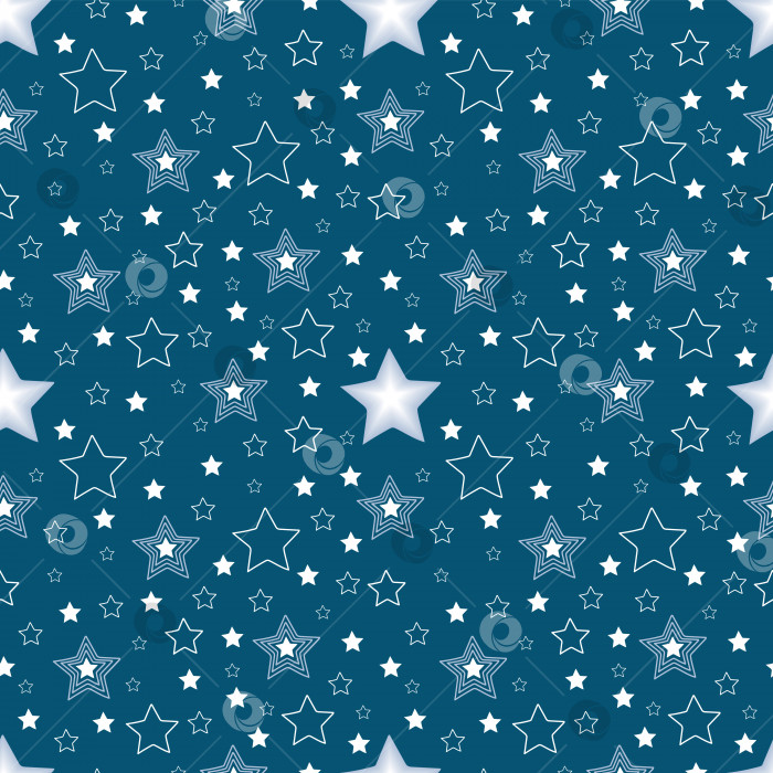 Скачать Набор бесшовных узоров со звездами. Звездное ночное небо. 1000х1000, векторная графика. фотосток Ozero