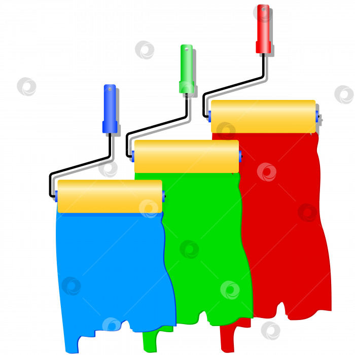 Скачать Три валика для покраски. фотосток Ozero