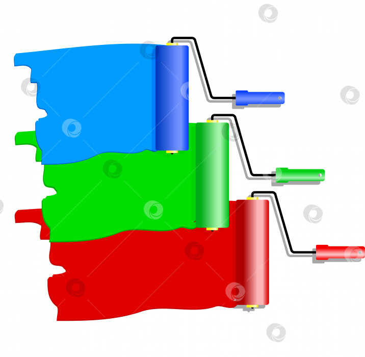 Скачать Три валика для покраски. фотосток Ozero
