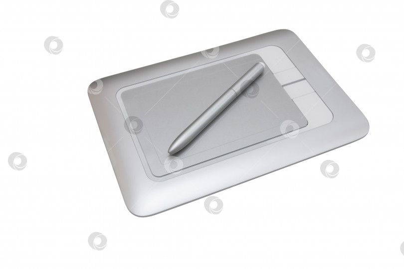 Скачать Планшет с электронным пером для рисования, выделенный на белом фоне фотосток Ozero