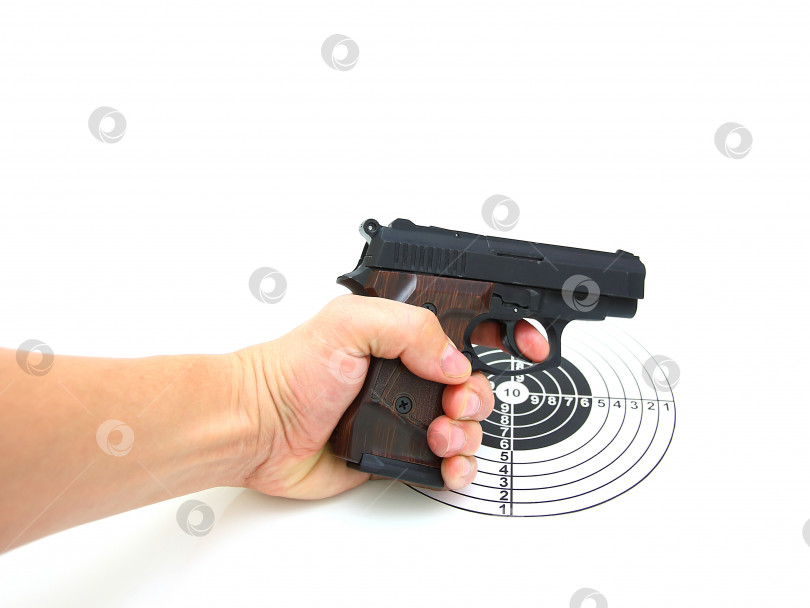Скачать Рука с пистолетом изолирована фотосток Ozero