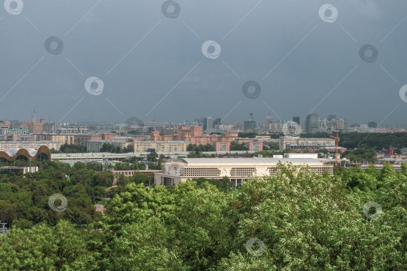 Скачать Вид на Москву с высоты птичьего полета. Центр Москвы фотосток Ozero