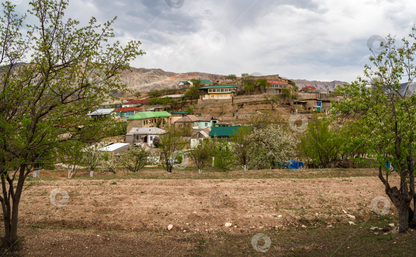 Скачать Панорама аутентичной дагестанской горной деревни Салта. Россия фотосток Ozero