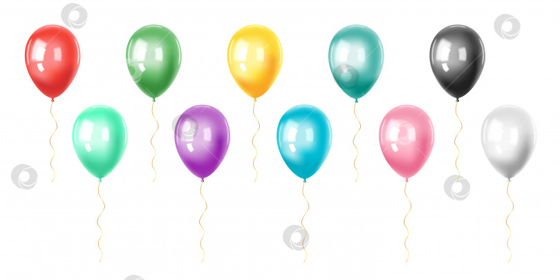 Скачать Набор реалистичных цветных воздушных шаров фотосток Ozero