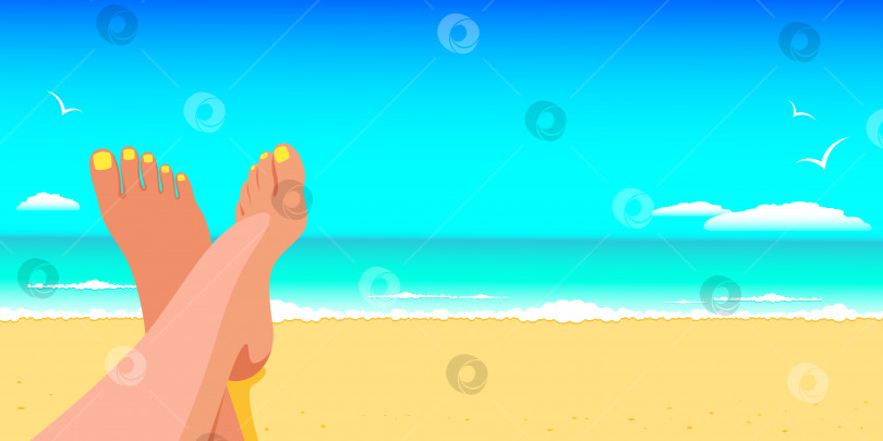 Скачать Девушка на морском пляже фотосток Ozero