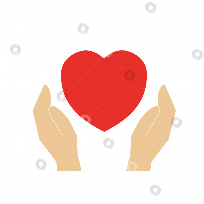 Скачать сердце в руке, благотворительность и пожертвования, значок сердца в руке для логотипа, веб-сайта, медицины, дарить людям любовь фотосток Ozero