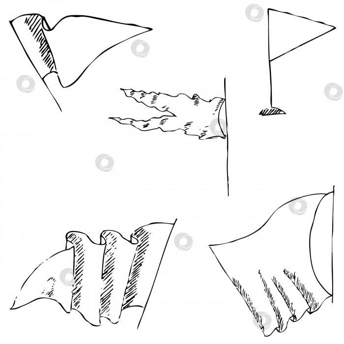 Скачать Эскиз флагов V4. Рисунок карандашом от руки фотосток Ozero