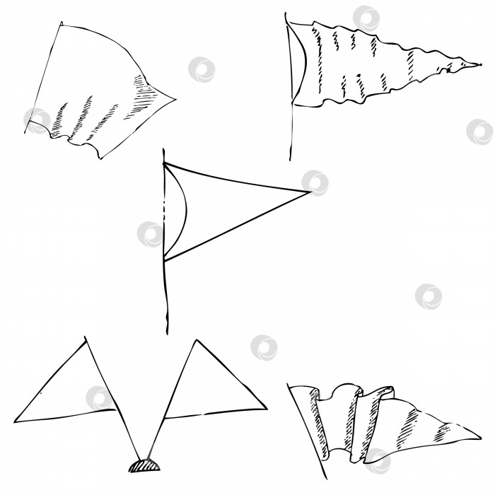 Скачать Эскиз флагов V4. Рисунок карандашом от руки фотосток Ozero