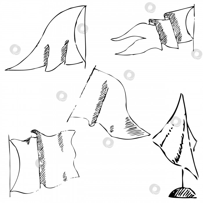 Скачать Эскиз флагов V4. Рисунок карандашом от руки фотосток Ozero