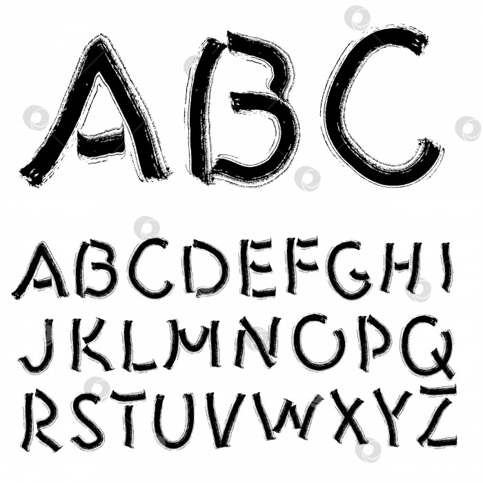 Скачать Иллюстрация алфавита, нарисованная вручную черными чернилами фотосток Ozero