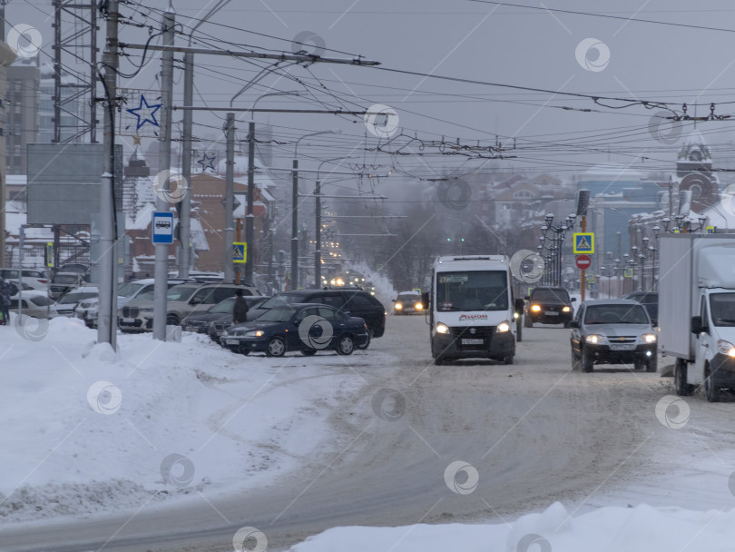 Скачать БАРНАУЛ - 21 января Главная улица города зимой 21 января 2018 года в Барнауле, Россия фотосток Ozero