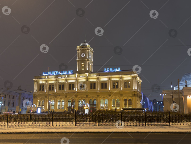 Скачать Москва, здание Ленинградского вокзала фотосток Ozero