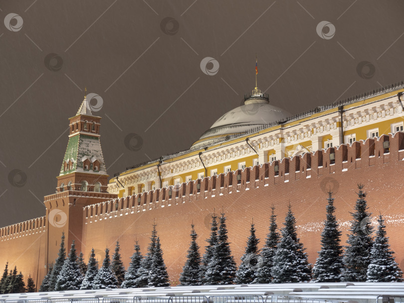 Скачать Кремль, Москва, купол здания Сената, башня российского флага фотосток Ozero