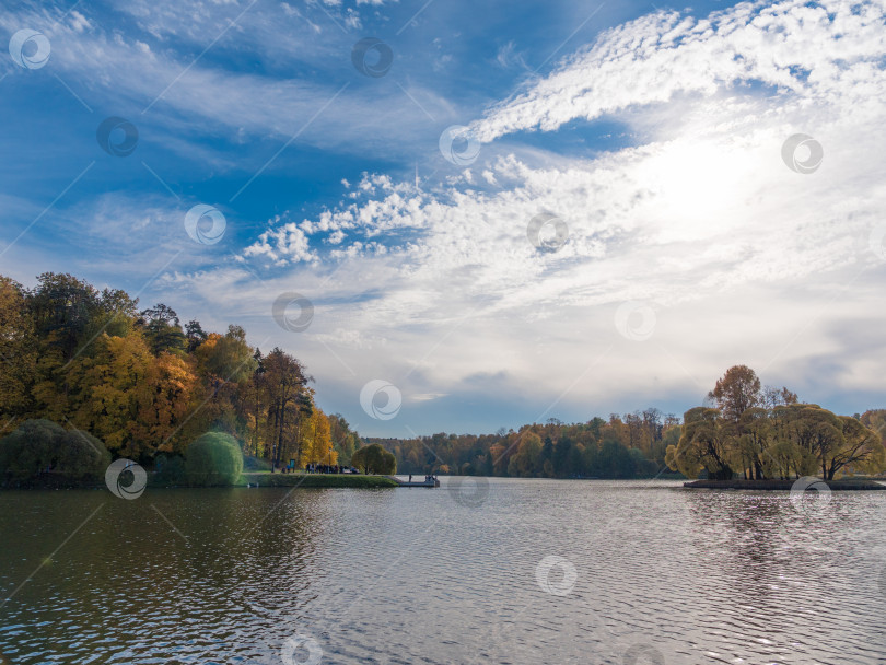 Скачать Осенняя листва с отражением воды природный ландшафт фотосток Ozero