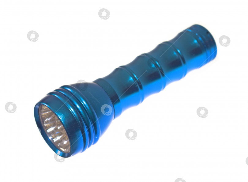 Скачать Синий металлический светодиодный фонарик фотосток Ozero