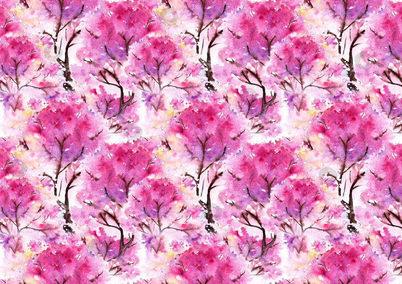 Скачать Акварельный розовый вишневый сакурный узор текстурный фон фотосток Ozero