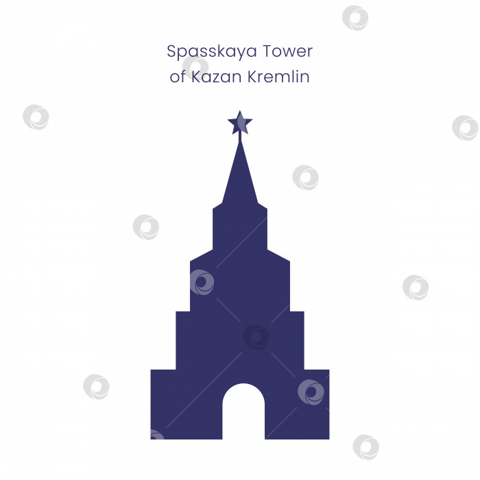 Скачать Силуэт Спасской башни Казанского Кремля фотосток Ozero