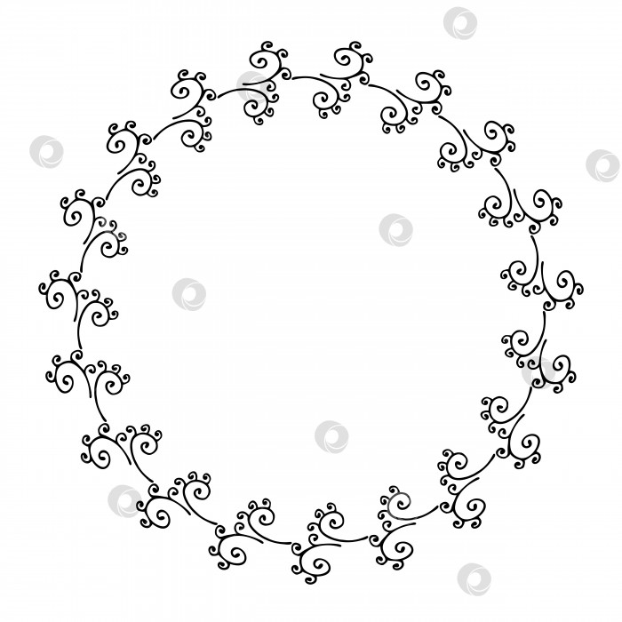 Скачать Круглая рамка из декоративных элементов. Красивый венок на белом фоне для вашего дизайна. фотосток Ozero