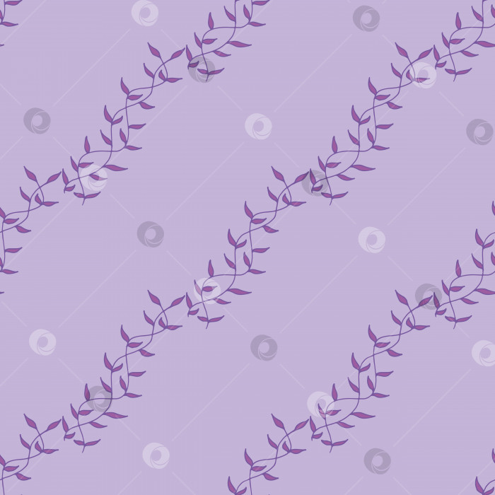 Скачать Бесшовный узор с фиолетовыми ветвями на фиолетовом фоне для ткани, текстиля, одежды, скатерти и других вещей. Векторное изображение. фотосток Ozero