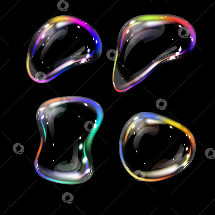 Скачать Реалистичные мыльные пузыри разной формы фотосток Ozero