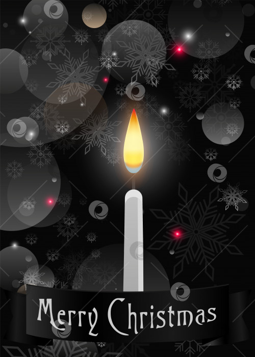 Скачать Вертикальная готическая поздравительная открытка с Рождеством, жуткое поздравление со свечой фотосток Ozero