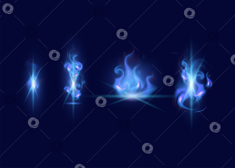 Скачать Волшебный голубой огонь в стиле фэнтези фотосток Ozero