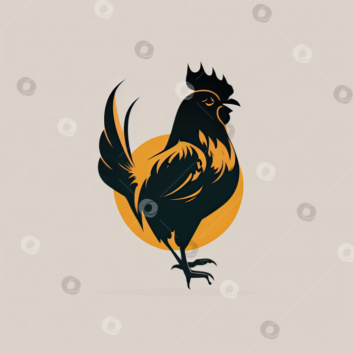 Скачать Символ курицы Минималистская иллюстрация эмблемы фотосток Ozero