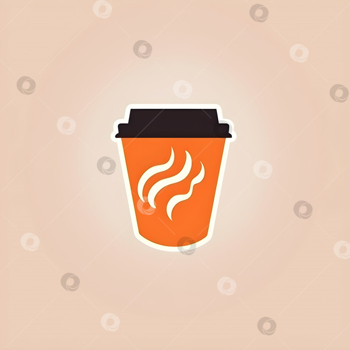 Скачать Заберите одноразовую кофейную чашку с минималистичным значком фотосток Ozero