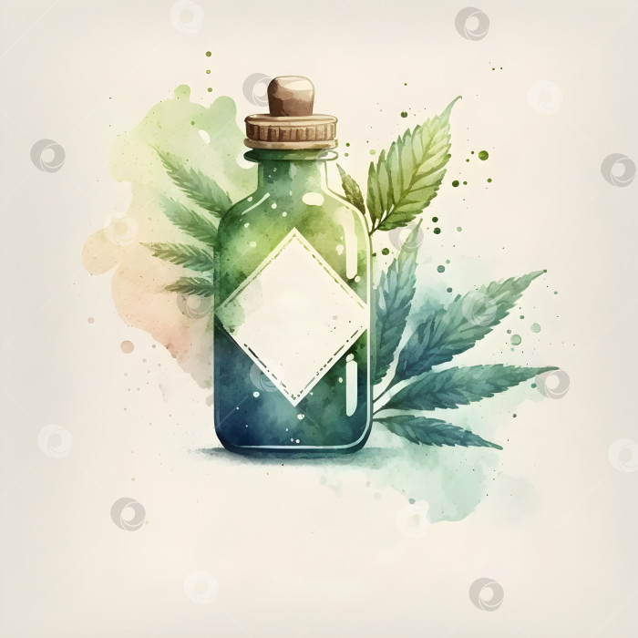 Скачать Минималистичный символ-логотип с изображением листьев марихуаны фотосток Ozero
