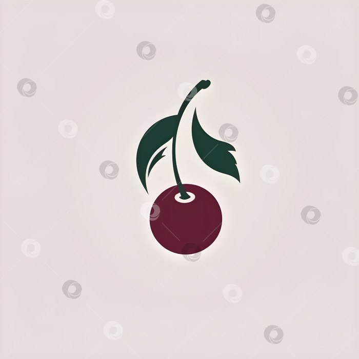 Скачать Квадратная иллюстрация минималистичного логотипа Cherry berry фотосток Ozero