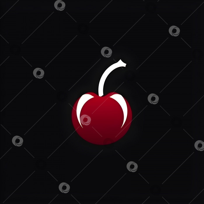 Скачать Квадратная иллюстрация минималистичного логотипа Cherry berry фотосток Ozero