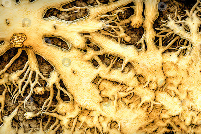 Скачать Сетчатая текстура натурального мицелия гриба крупным планом фотосток Ozero