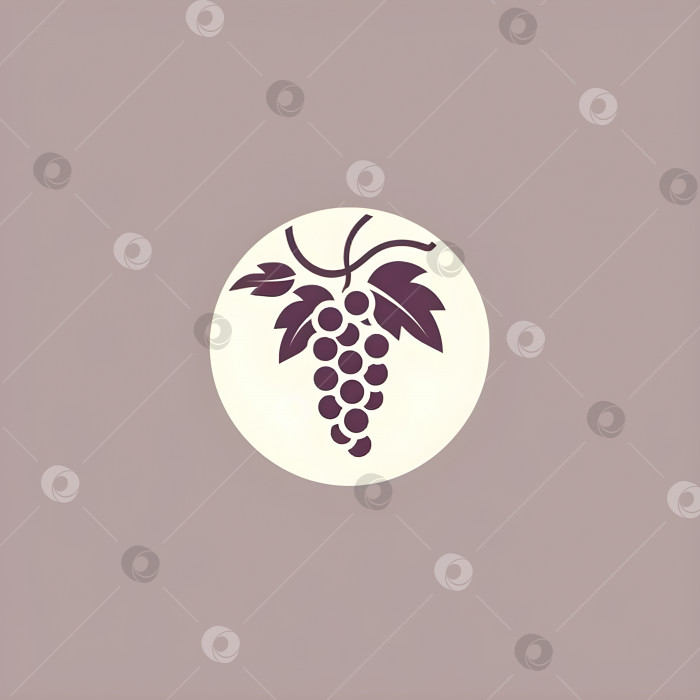 Скачать Виноградная ветвь минималистичный логотип квадратная эмблема фотосток Ozero