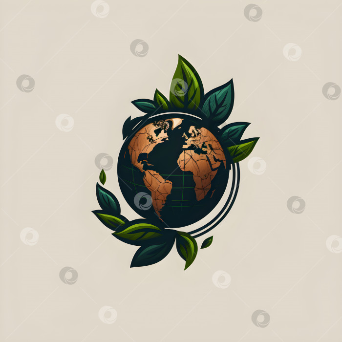 Скачать Минималистичная эмблема Дня Земли для защиты природы фотосток Ozero