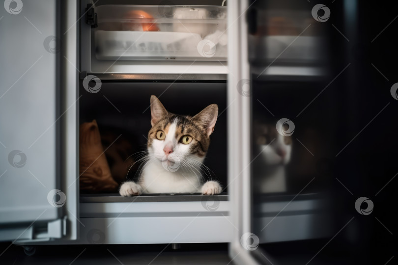 Скачать Домашняя кошка ищет спасения от летней жары фотосток Ozero