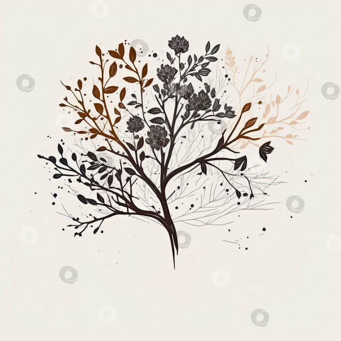 Скачать Квадратная иллюстрация минималистской эмблемы дерева фотосток Ozero