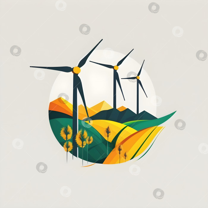Скачать Концепция возобновляемой энергетики в области ветряных турбин фотосток Ozero
