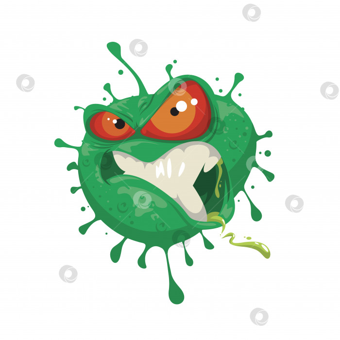 Скачать векторная иллюстрация мультяшного злого коронавируса фотосток Ozero