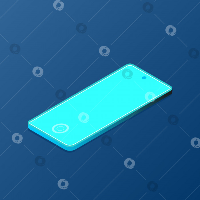 Скачать Современный смартфон с пустым экраном на синем фоне фотосток Ozero
