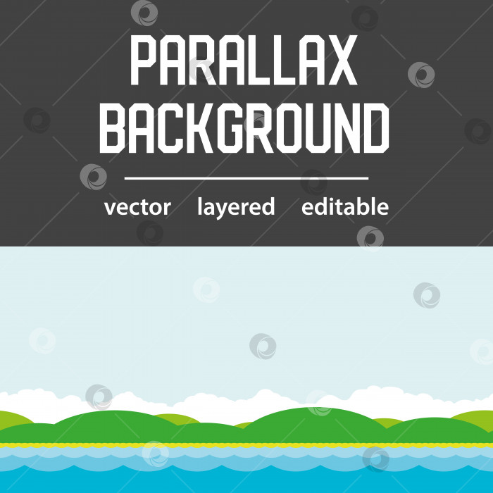 Скачать Фон морского параллакса. Векторная многослойная иллюстрация фотосток Ozero
