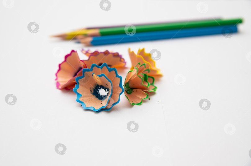 Скачать Цветные карандаши на белом фоне. фотосток Ozero