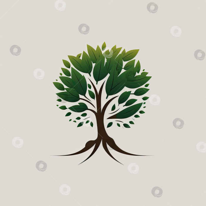 Скачать Квадратная иллюстрация минималистской эмблемы дерева фотосток Ozero