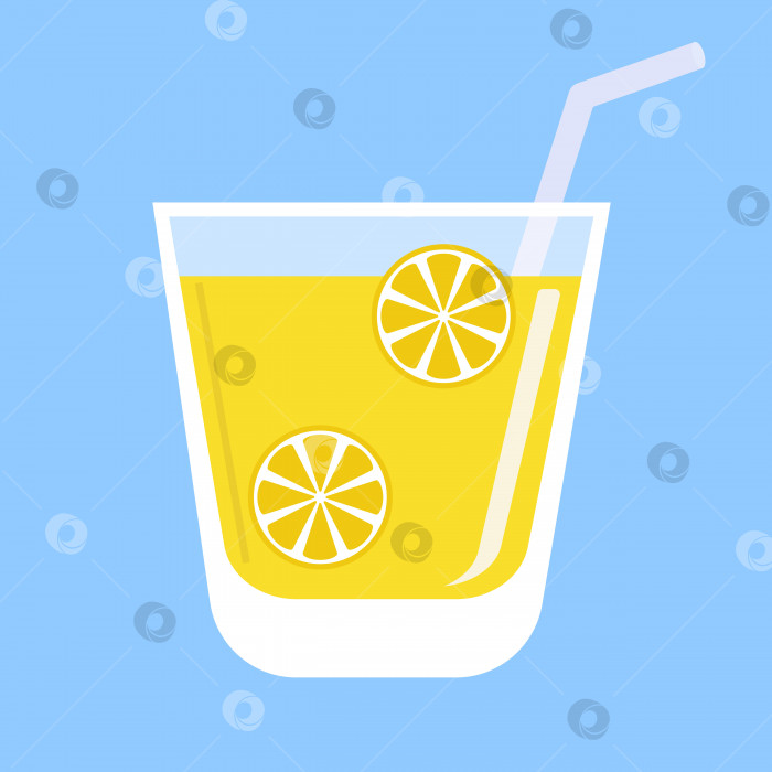 Скачать Коктейль с лимоном в прозрачном бокале. фотосток Ozero
