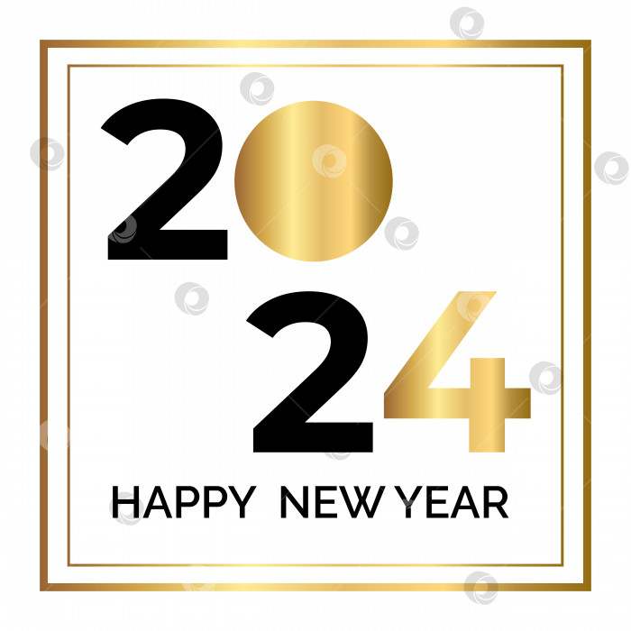 Скачать С наступающим Новым 2024 годом, блестящий логотип, золотистый цвет. Премиальный дизайн с современными номерами. фотосток Ozero